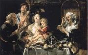 Jacob Jordaens How the old so pipes sang would protect the boys France oil painting artist